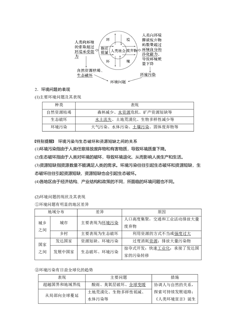 2024年高考地理一轮复习（新人教版）第2部分　第5章　课时57　环境问题与可持续发展_9.2025地理总复习_2024年新高考资料_1.2024一轮复习_2024年高考地理一轮复习讲义（新人教版）
