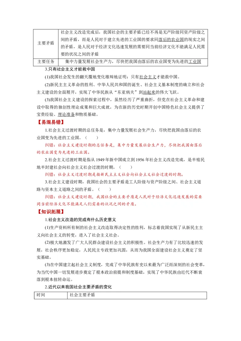 第02课只有社会主义才能救中国（讲义）（解析版）_8.2025政治总复习_2024年新高考资料_1.2024一轮复习_2024年高考政治一轮复习讲练测（新教材新高考）_必修1