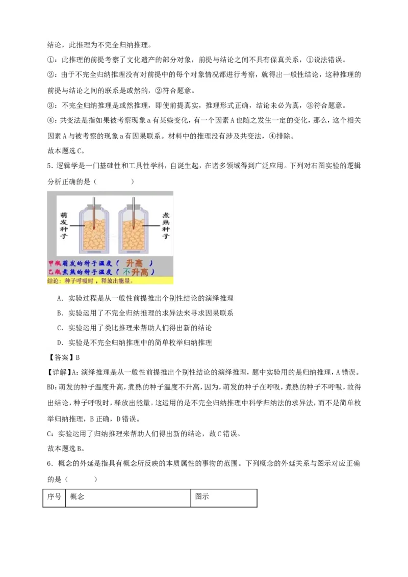第七课学会归纳与类比推理练习（解析版）抢分秘籍2025年高考政治一轮复习精讲精练_8.2025政治总复习_2025年新高考资料_一轮复习_2025年高考政治一轮复习精讲精练（原卷版+解析版）