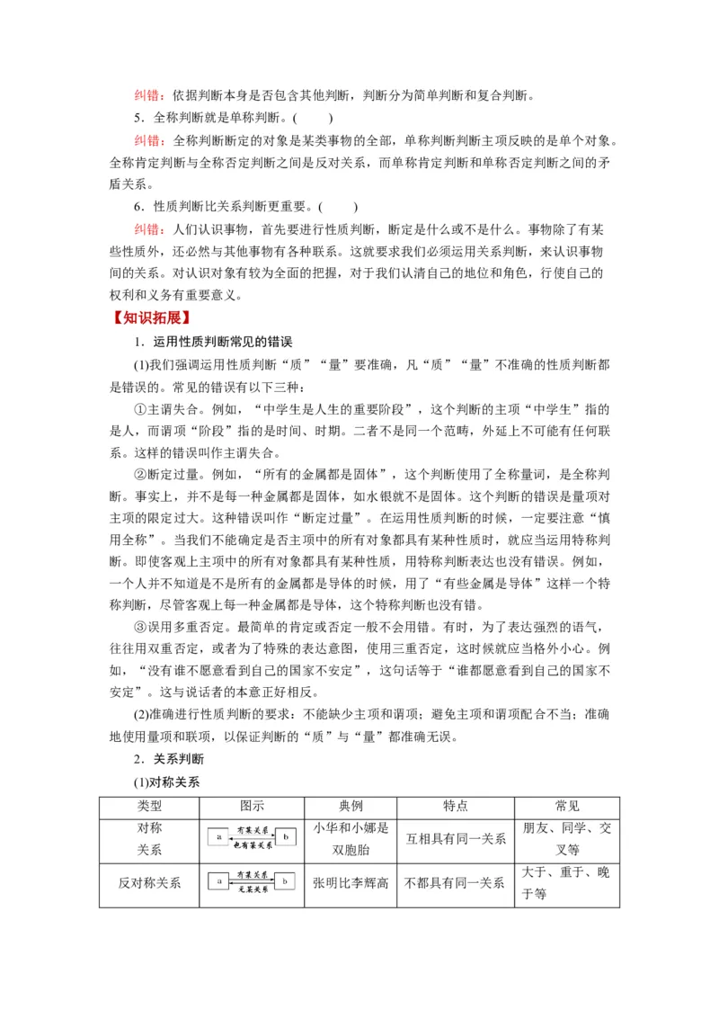 第05课正确运用判断（讲义）（解析版）_8.2025政治总复习_2024年新高考资料_1.2024一轮复习_2024年高考政治一轮复习讲练测（新教材新高考）_选择性必修3