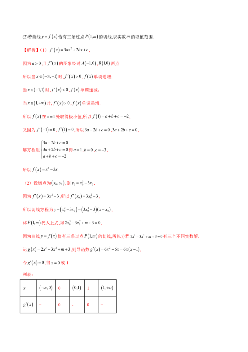 专题14三次函数（教师版）-2025年高考数学压轴大题必杀技系列&middot;导数_2.2025数学总复习_2025年新高考资料_二轮复习_冲刺高考2025年高考数学二轮复习之压轴大题必杀技系列
