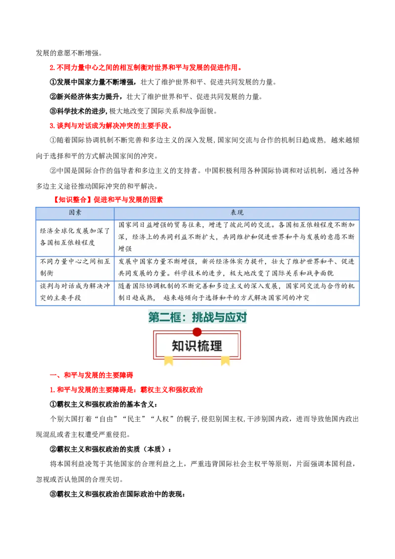 选择性必修一《当代国际政治与经济》知识清单-上好课2025年高考政治一轮复习知识清单_8.2025政治总复习_2025年新高考资料_一轮复习_2025年高考政治一轮复习知识清单