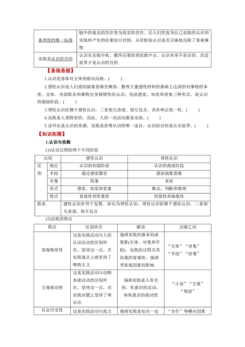 第04课探索认识的奥秘（讲义）（原卷版）_8.2025政治总复习_2024年新高考资料_1.2024一轮复习_2024年高考政治一轮复习讲练测（新教材新高考）_必修4