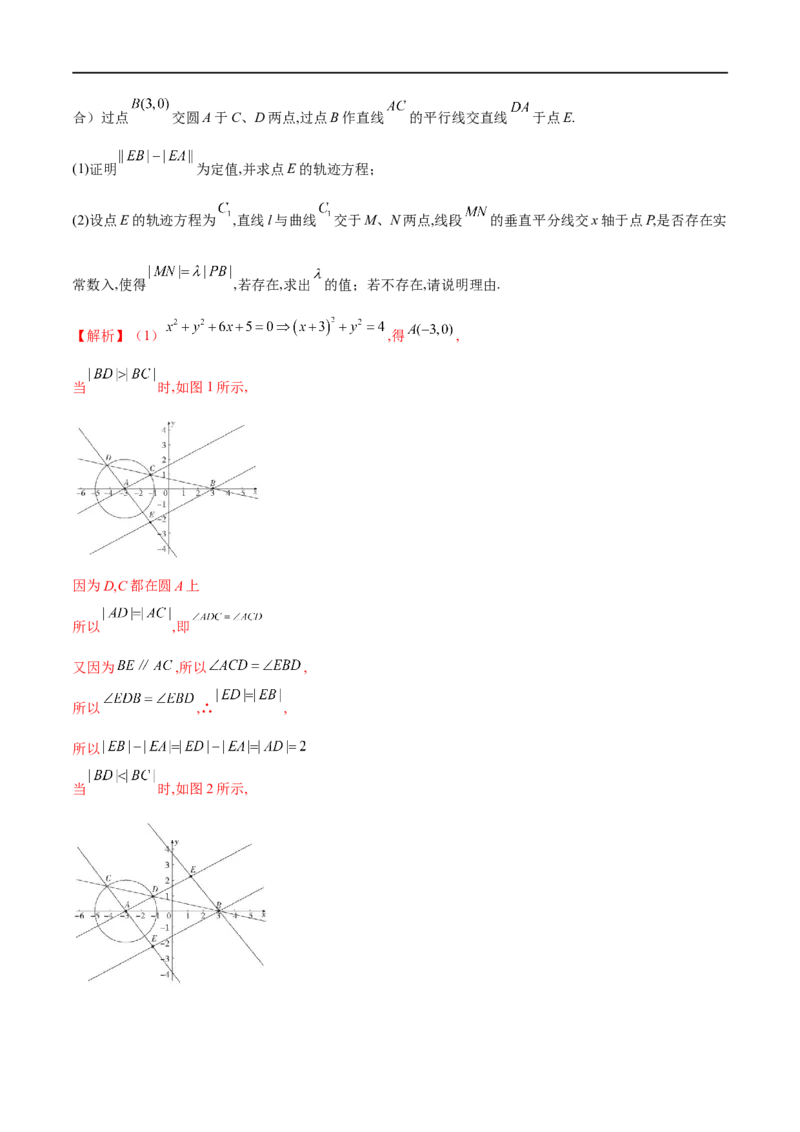 专题1圆锥曲线的方程与轨迹方程（解析版）_2.2025数学总复习_2023年新高考资料_专项复习_2023年高考数学大题系列