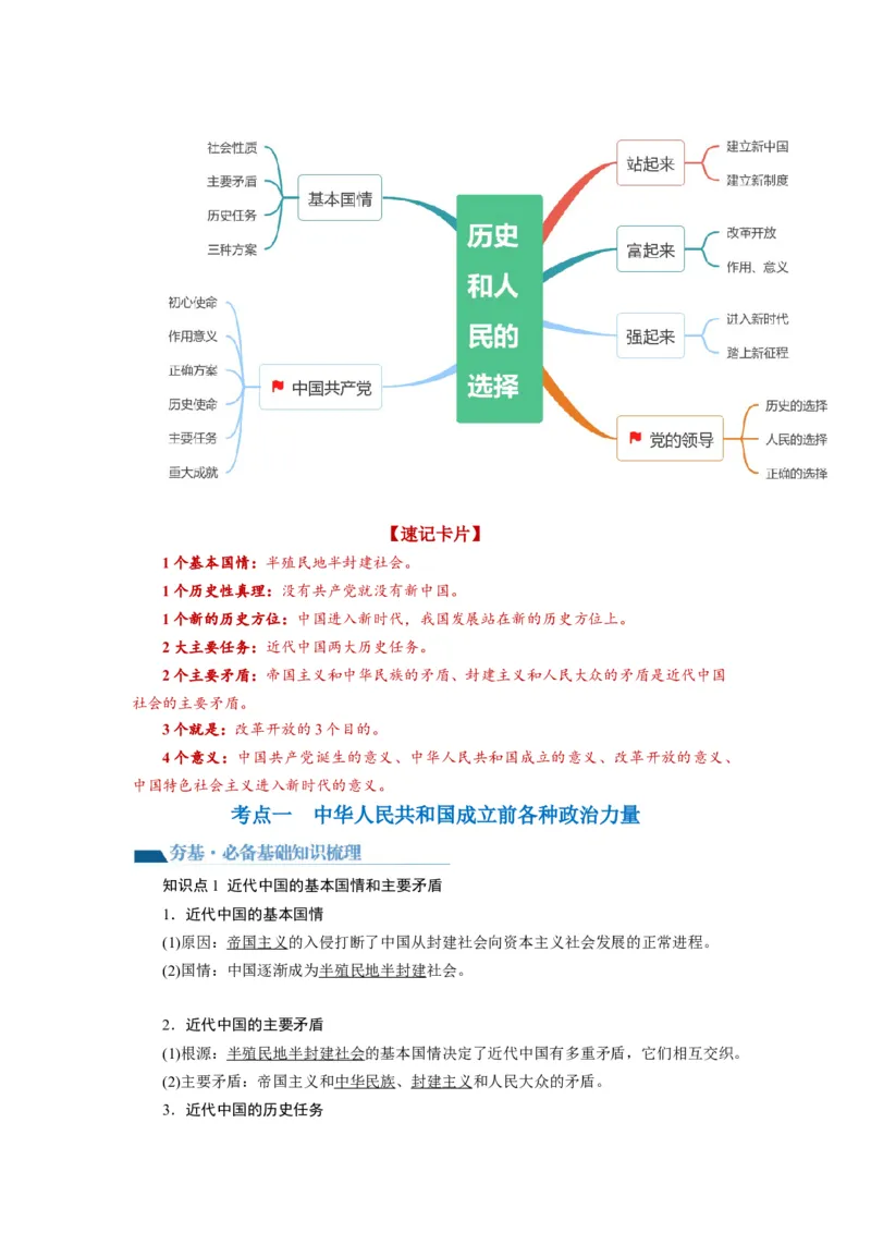 第01课历史和人民的选择（讲义）（解析版）_8.2025政治总复习_2024年新高考资料_1.2024一轮复习_2024年高考政治一轮复习讲练测（新教材新高考）_必修3