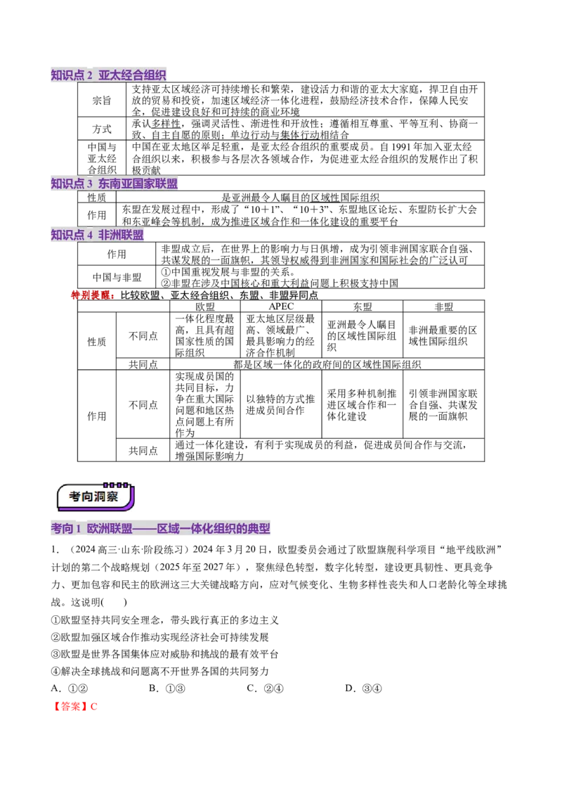 第08课主要的国际组织（讲义）（解析版）_8.2025政治总复习_2025年新高考资料_一轮复习_2025年高考政治一轮复习讲练测（新教材新高考）（完结）_选必1（包含2024高考真题）