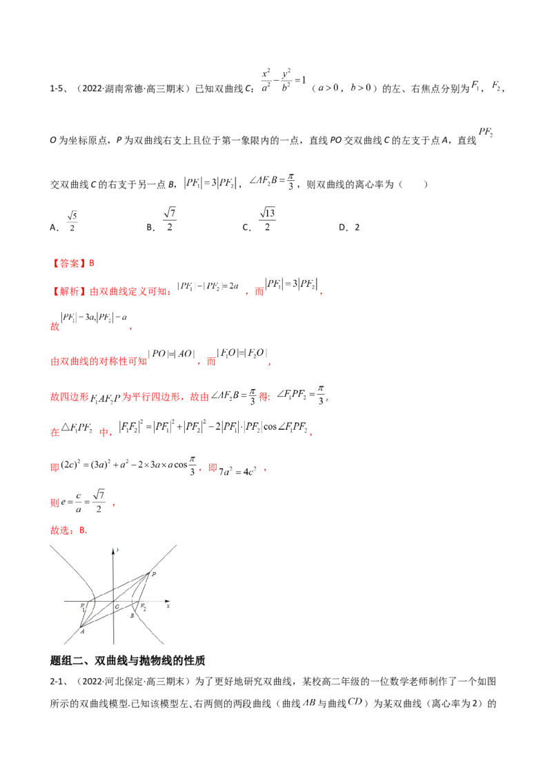 专题16圆锥曲线中的双曲线与抛物线问题（解析版）_2.2025数学总复习_2023年新高考资料_二轮复习_2023年高考数学二轮专题训练（新高考地区专用）