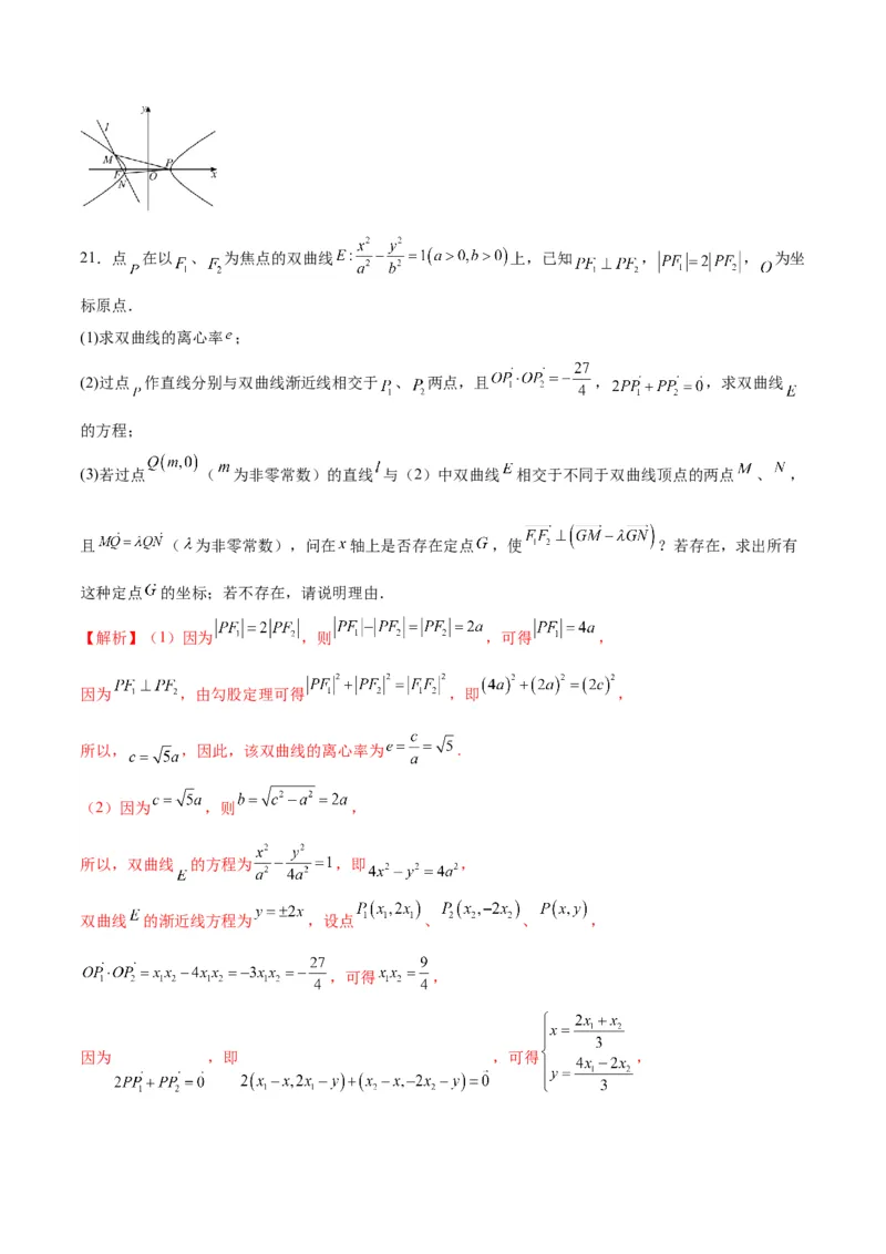 专题14双曲线中的向量问题(解析版)_2.2025数学总复习_2024年新高考资料_3.2024专项复习_2024年新高考数学之圆锥曲线专项重难点突破练（新高考专用）