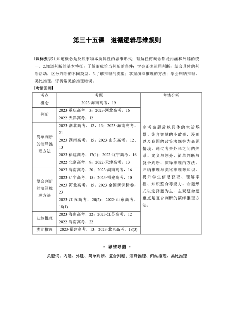 选择性必修3第三十五课课时1　准确把握概念_8.2025政治总复习_2025年新高考资料_一轮复习_2025政治大一轮复习讲义+课件（完结）_2025政治大一轮复习讲义配套学生用书Word版全书