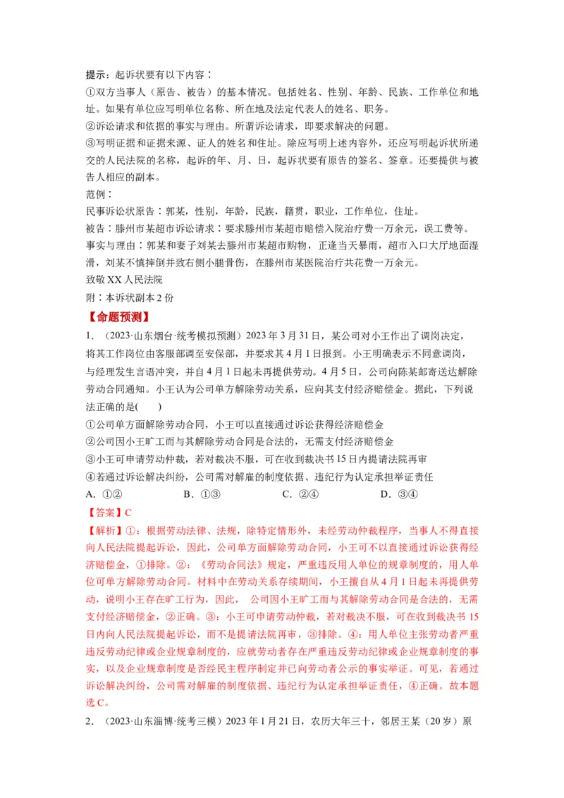 第10课诉讼实现公平正义（讲义）（解析版）_8.2025政治总复习_2024年新高考资料_1.2024一轮复习_2024年高考政治一轮复习讲练测（新教材新高考）_选择性必修2