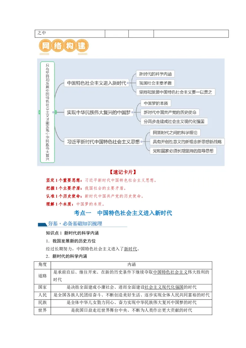 第04课只有坚持和发展中国特色社会主义才能实现中华民族伟大复兴（讲义）（解析版）_8.2025政治总复习_2024年新高考资料_1.2024一轮复习_2024年高考政治一轮复习讲练测（新教材新高考）