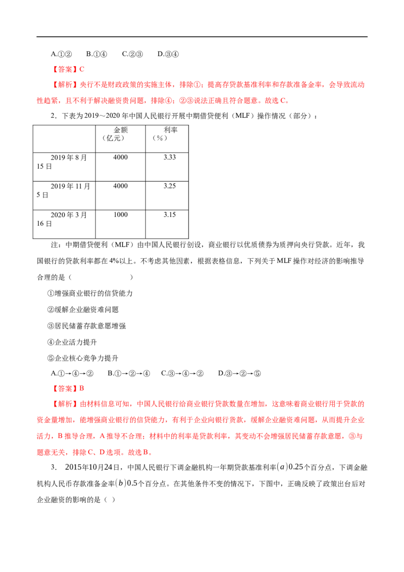 第06练投资理财的选择-2023年高考政治一轮复习小题多维练（解析版）_8.2025政治总复习_赠品通用版（老高考）复习资料_一轮复习_2023年高考政治一轮复习小题多维练（人教版）