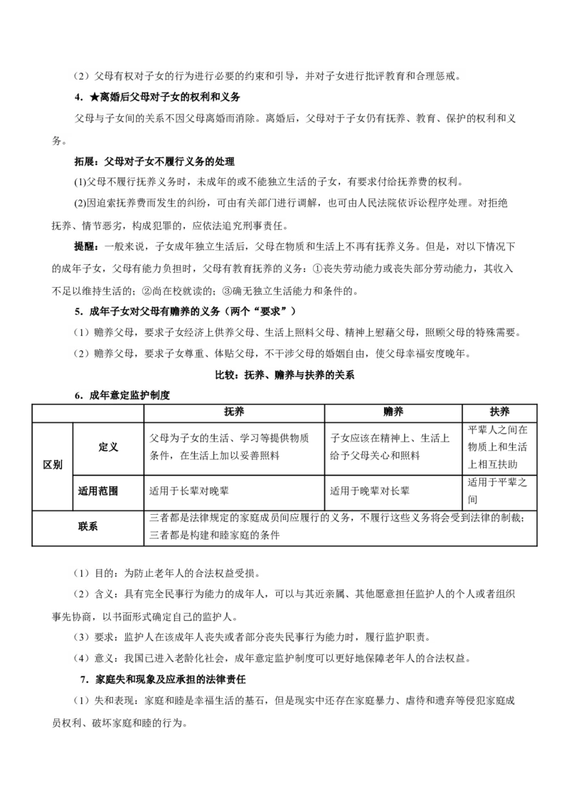 考点巩固卷15家庭与婚姻考点预览+考点训练（解析版）_8.2025政治总复习_2025年新高考资料_一轮复习_2025年高考政治一轮复习考点通关卷（新高考通用）