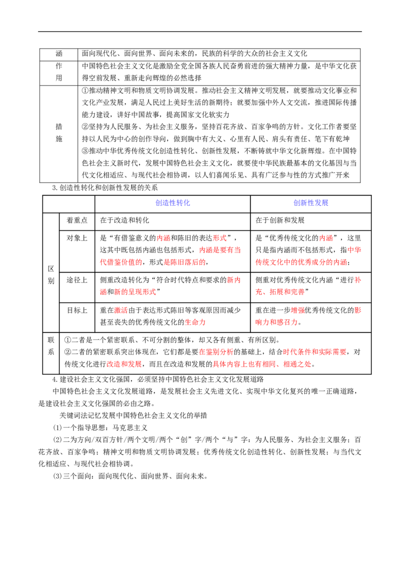 考点30坚持中国特色社会主义文化发展道路（考点帮）-备战2023年高考政治一轮复习考点帮（人教版）_8.2025政治总复习_赠品通用版（老高考）复习资料_一轮复习