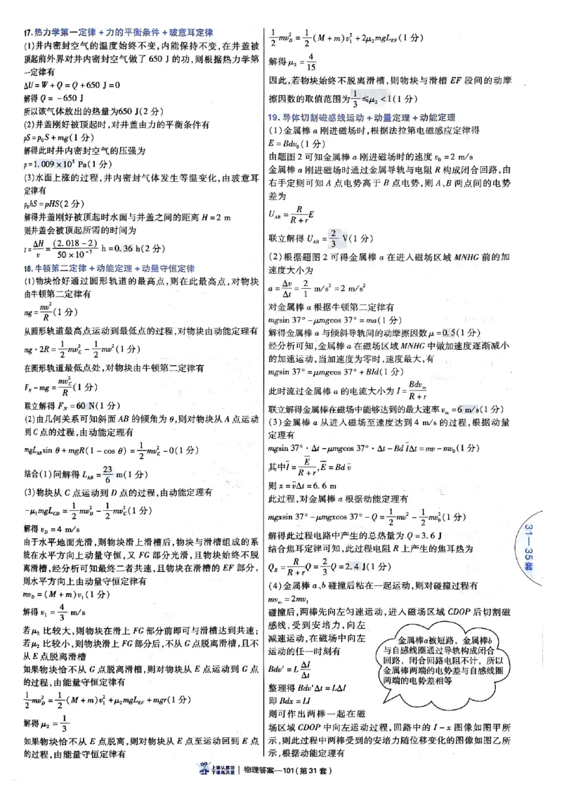 2025金考卷45套物理答案解析册_2026版高中《金考卷45套》新高考冲刺_2025版，金考卷_物理