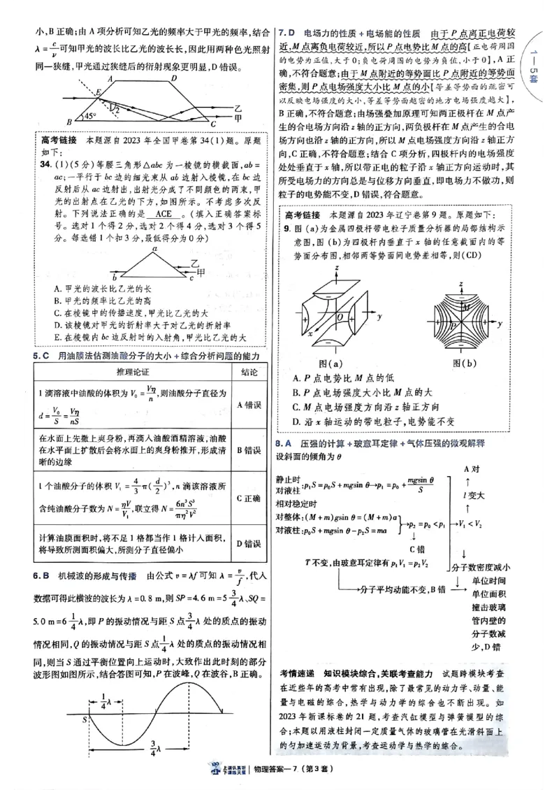 2025金考卷45套物理答案解析册_2026版高中《金考卷45套》新高考冲刺_2025版，金考卷_物理