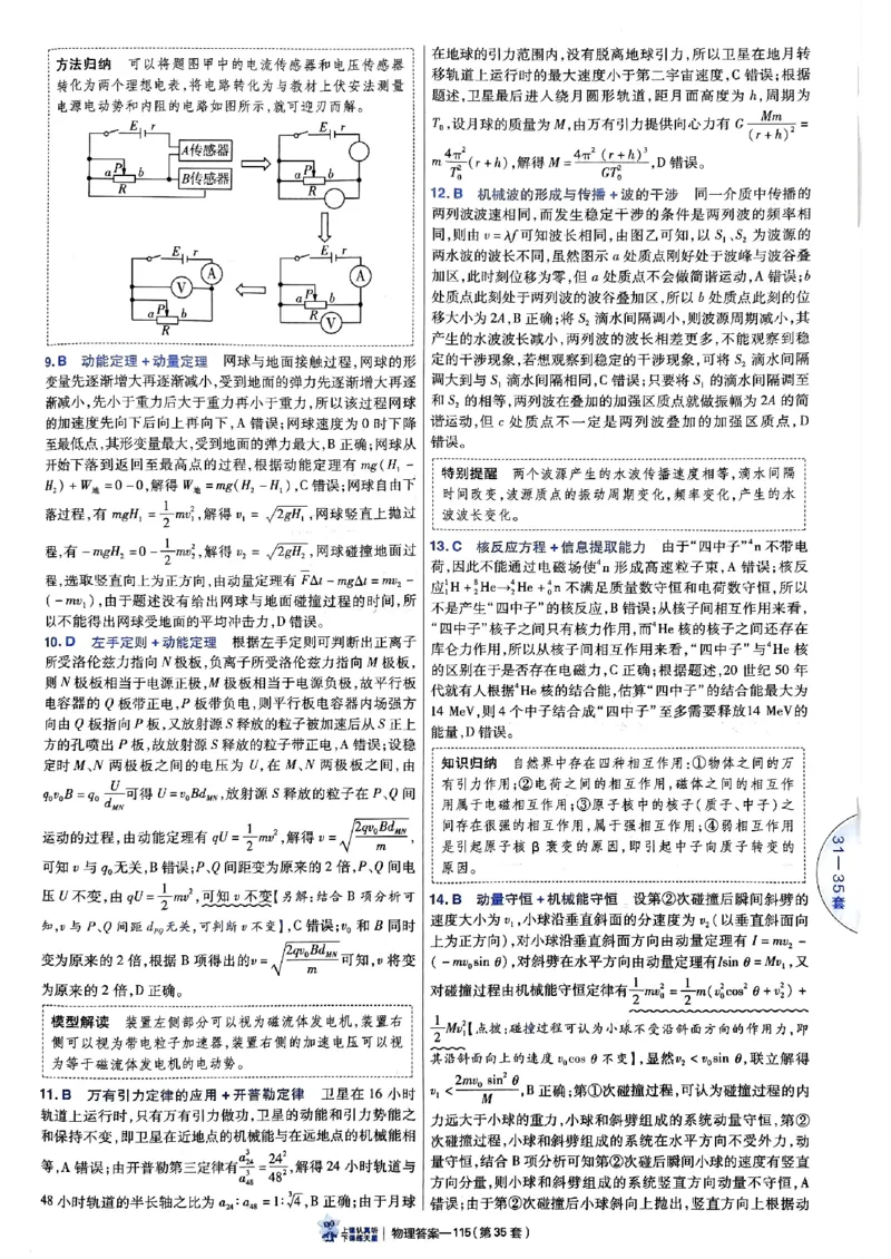2025金考卷45套物理答案解析册_2026版高中《金考卷45套》新高考冲刺_2025版，金考卷_物理