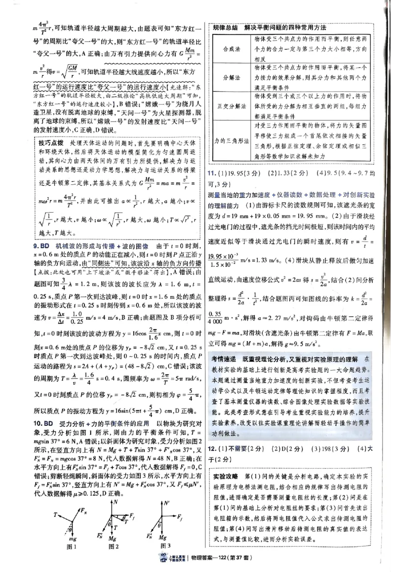 2025金考卷45套物理答案解析册_2026版高中《金考卷45套》新高考冲刺_2025版，金考卷_物理