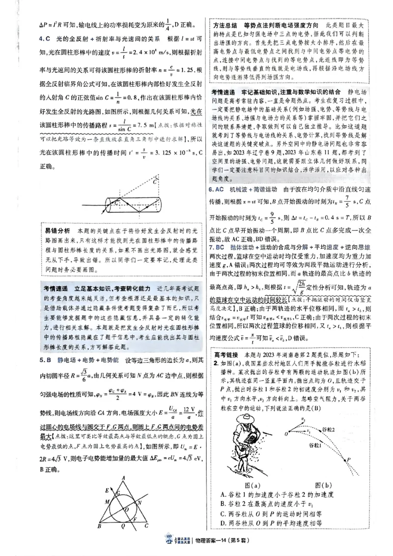2025金考卷45套物理答案解析册_2026版高中《金考卷45套》新高考冲刺_2025版，金考卷_物理