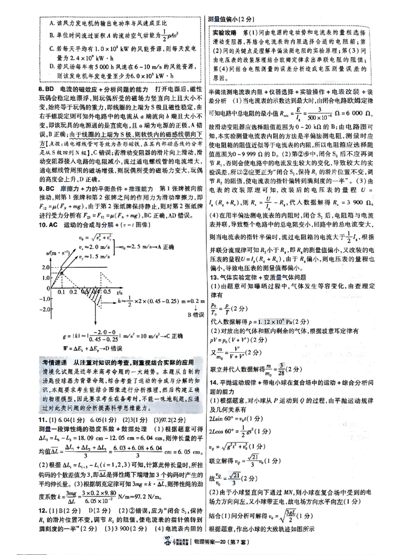 2025金考卷45套物理答案解析册_2026版高中《金考卷45套》新高考冲刺_2025版，金考卷_物理