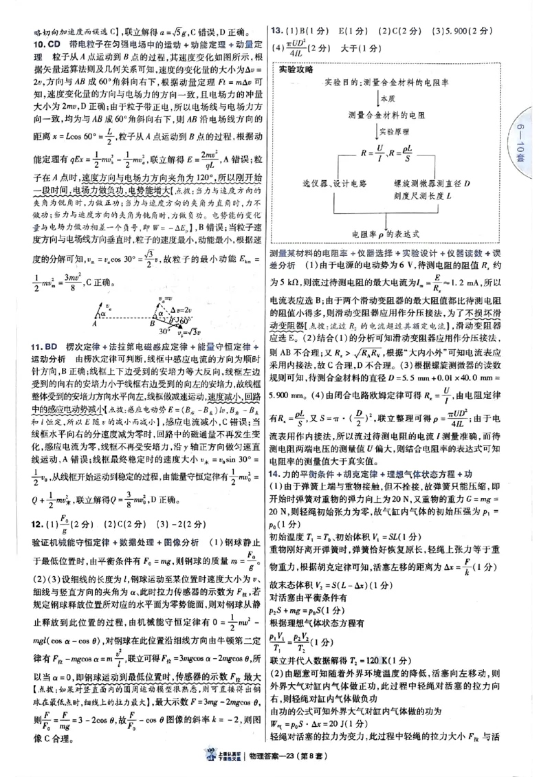 2025金考卷45套物理答案解析册_2026版高中《金考卷45套》新高考冲刺_2025版，金考卷_物理