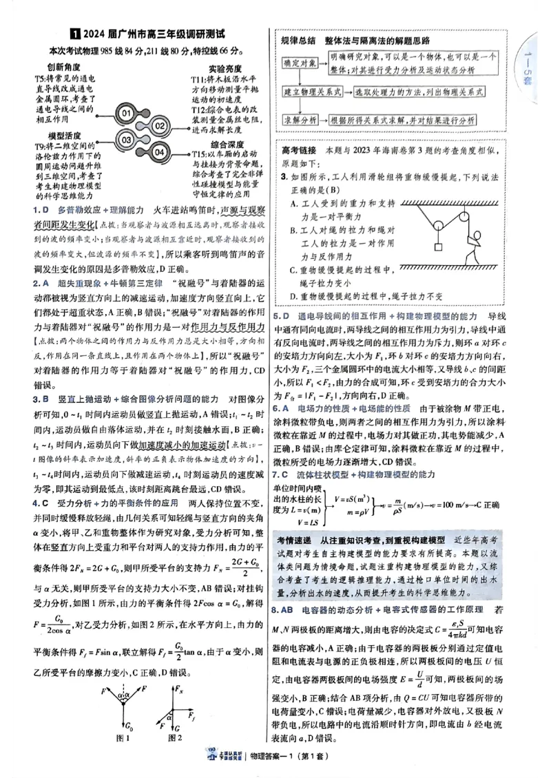 2025金考卷45套物理答案解析册_2026版高中《金考卷45套》新高考冲刺_2025版，金考卷_物理