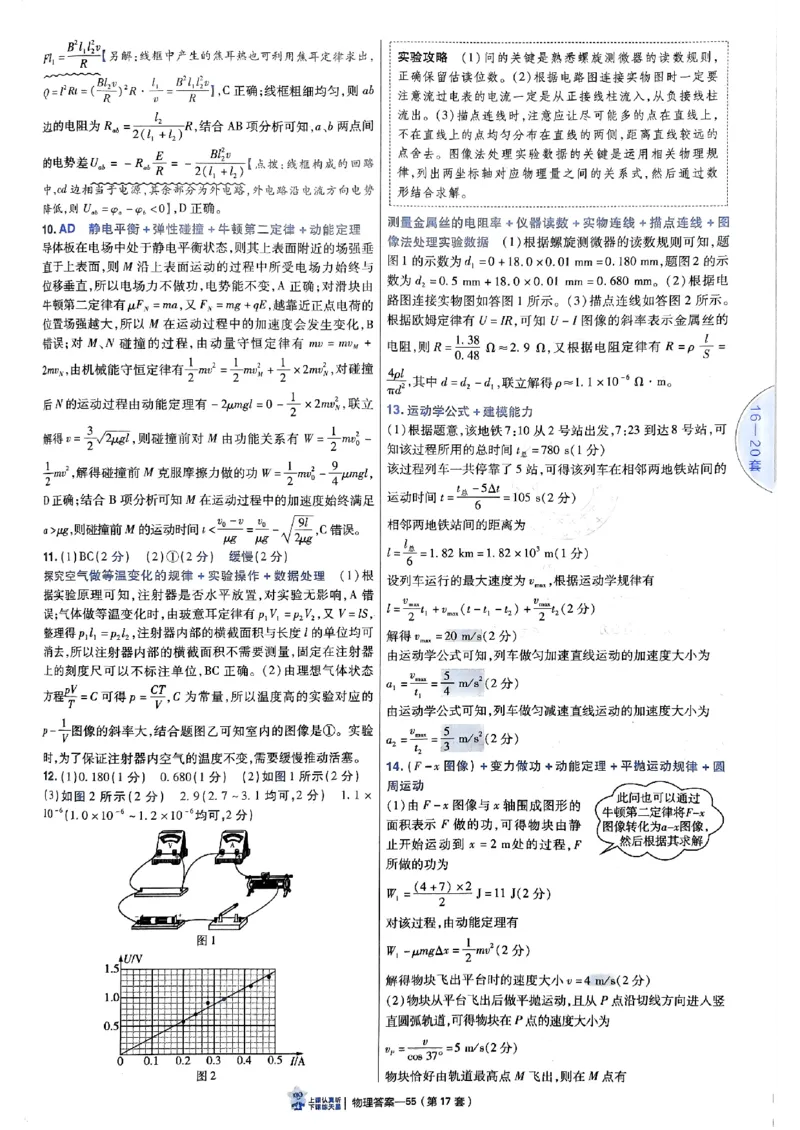 2025金考卷45套物理答案解析册_2026版高中《金考卷45套》新高考冲刺_2025版，金考卷_物理