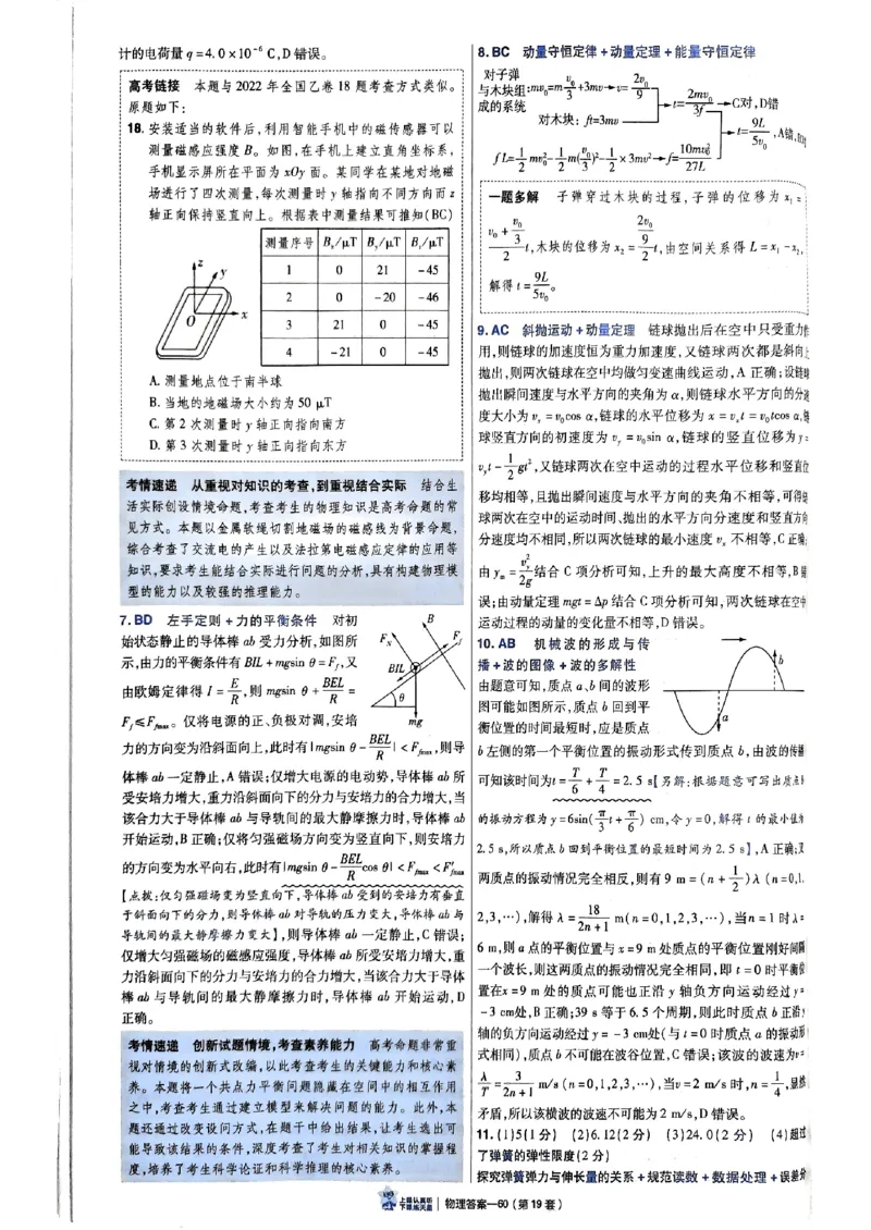 2025金考卷45套物理答案解析册_2026版高中《金考卷45套》新高考冲刺_2025版，金考卷_物理