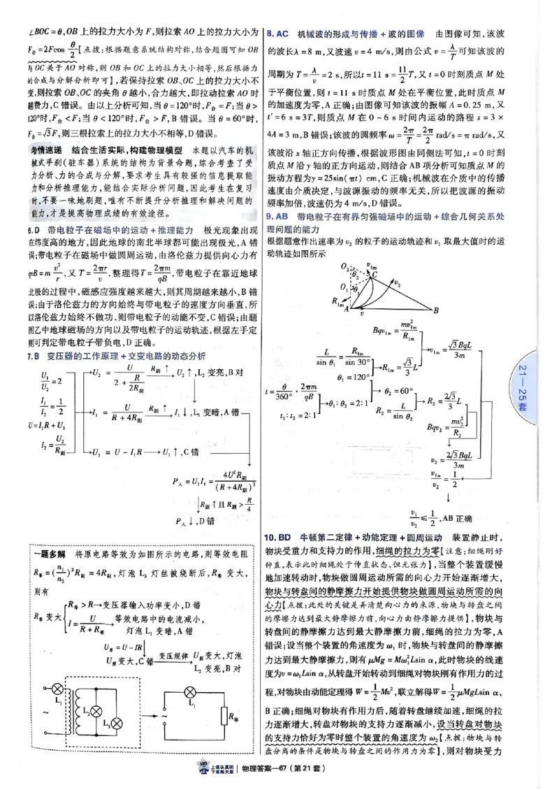 2025金考卷45套物理答案解析册_2026版高中《金考卷45套》新高考冲刺_2025版，金考卷_物理