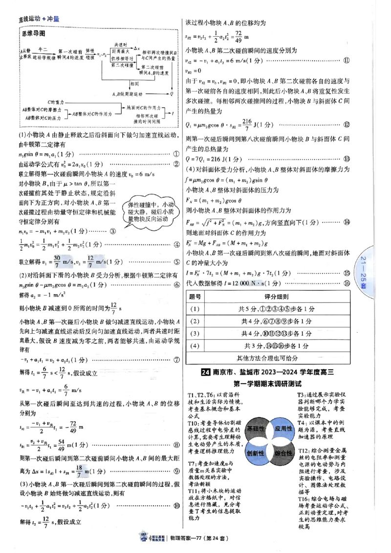 2025金考卷45套物理答案解析册_2026版高中《金考卷45套》新高考冲刺_2025版，金考卷_物理