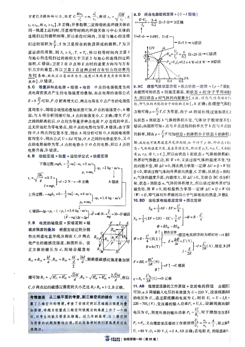 2025金考卷45套物理答案解析册_2026版高中《金考卷45套》新高考冲刺_2025版，金考卷_物理