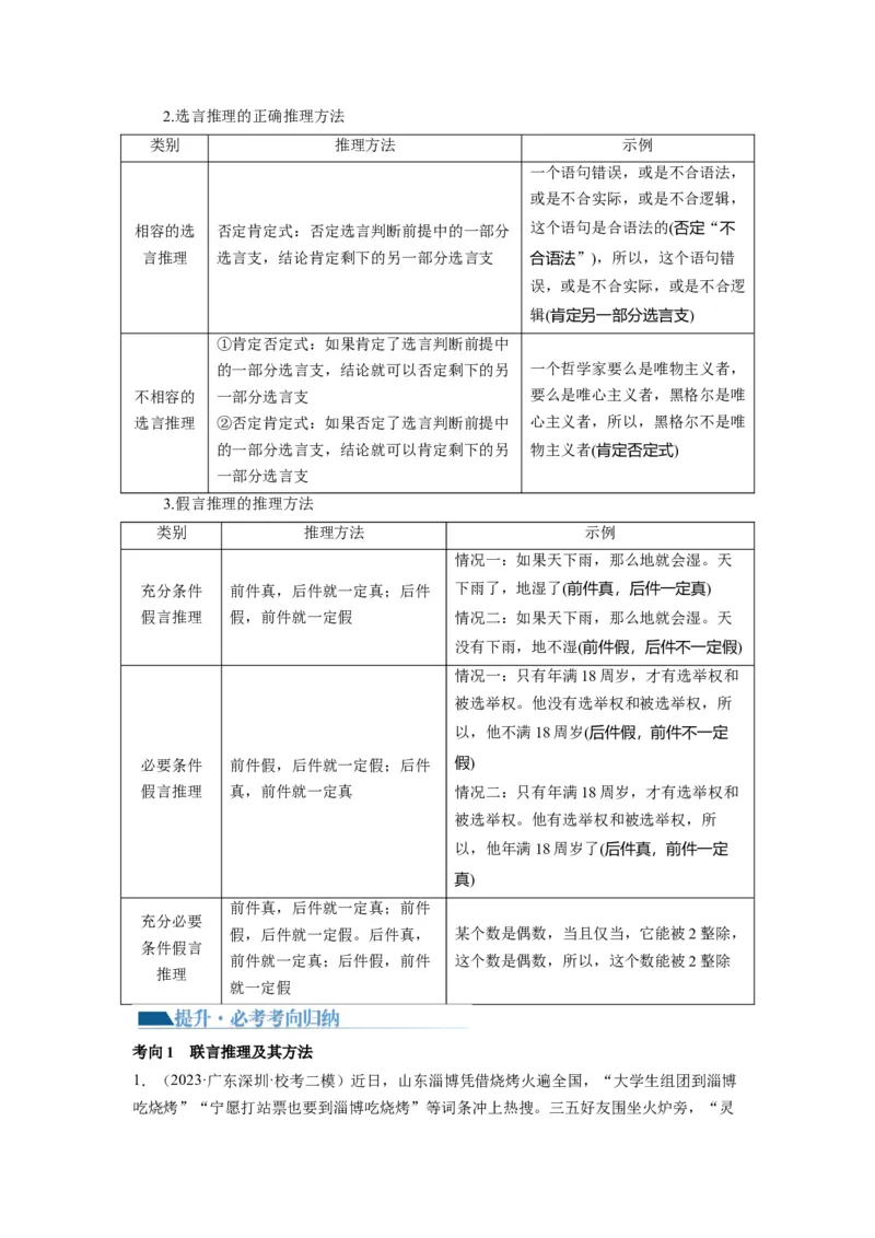 第06课掌握演绎推理方法（讲义）（原卷版）_8.2025政治总复习_2024年新高考资料_1.2024一轮复习_2024年高考政治一轮复习讲练测（新教材新高考）_选择性必修3