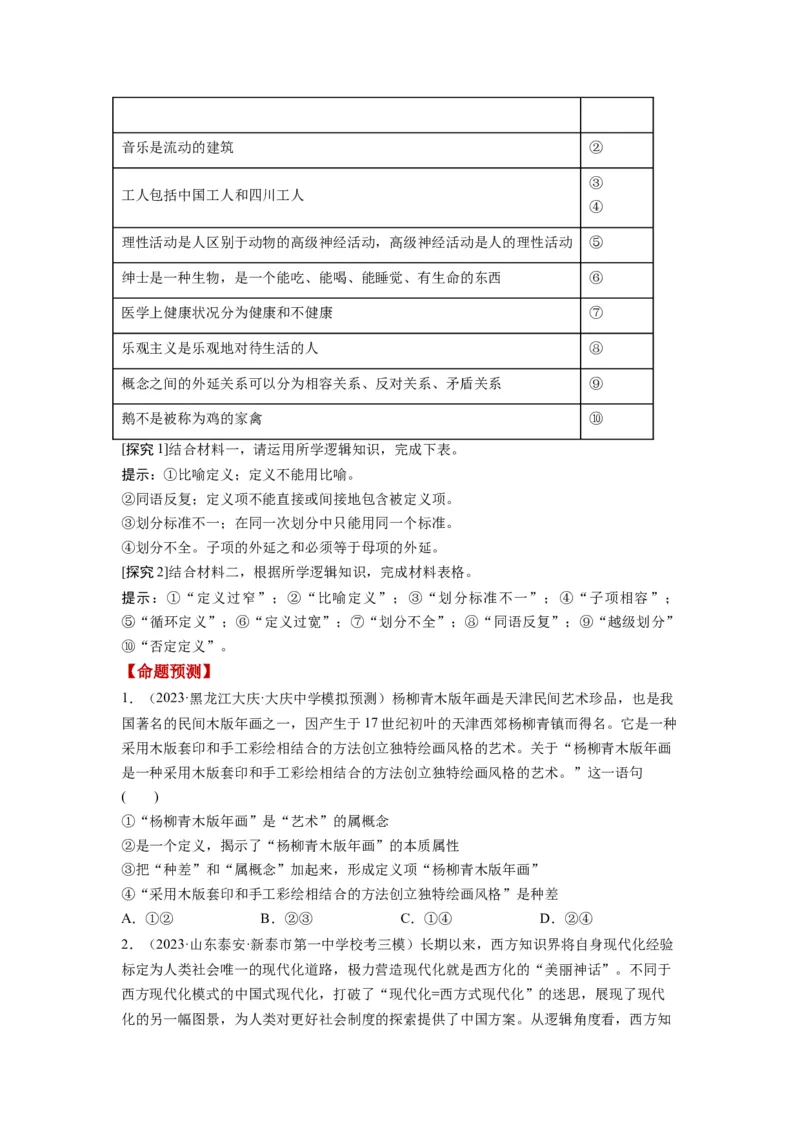 第04课准确把握概念（讲义）（原卷版）_8.2025政治总复习_2024年新高考资料_1.2024一轮复习_2024年高考政治一轮复习讲练测（新教材新高考）_选择性必修3