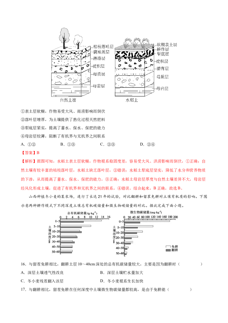 专题09植被与土壤-备战2023年高考地理一轮复习精讲精练（解析版）_9.2025地理总复习_2023年新高考复习资料_一轮复习_备战2023年高考地理一轮复习精讲精练