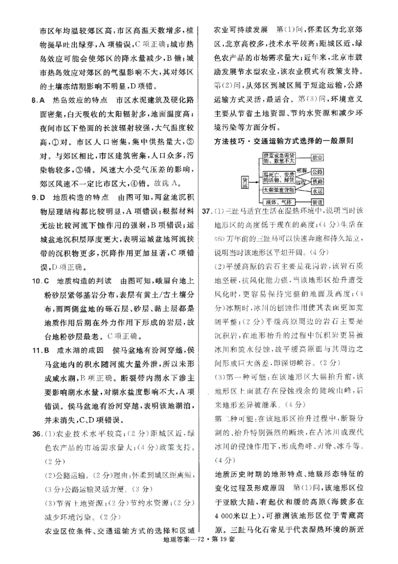 金考卷优秀模拟试卷汇编45套全国卷地理答案_9.2025地理总复习_地理高考模拟题_老高考_2023年_地理全国卷2023金考卷