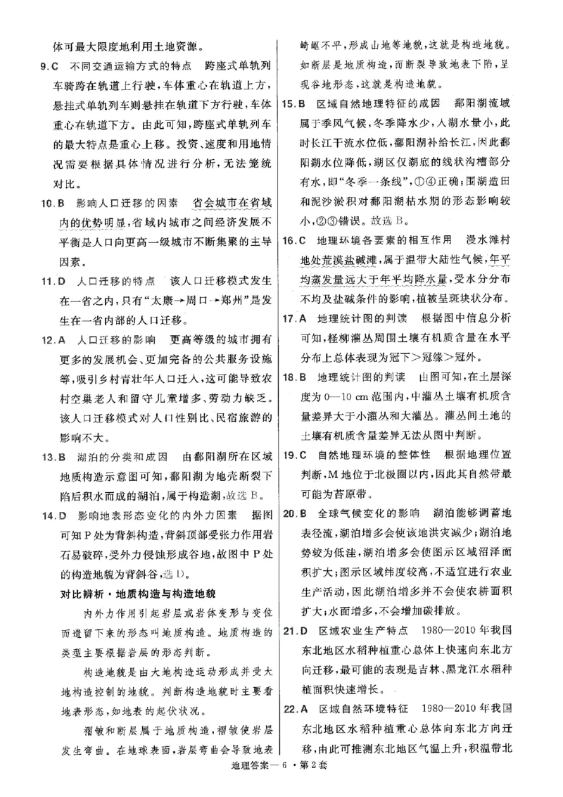 金考卷优秀模拟试卷汇编45套全国卷地理答案_9.2025地理总复习_地理高考模拟题_老高考_2023年_地理全国卷2023金考卷
