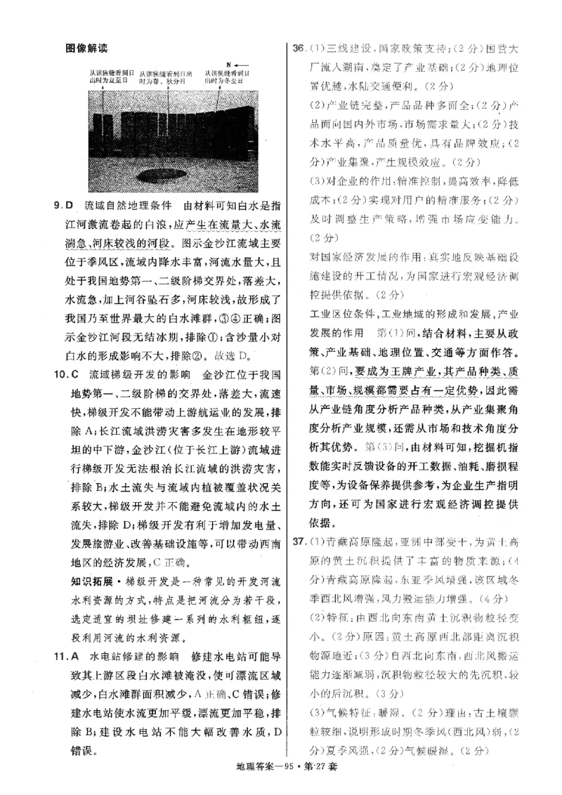 金考卷优秀模拟试卷汇编45套全国卷地理答案_9.2025地理总复习_地理高考模拟题_老高考_2023年_地理全国卷2023金考卷