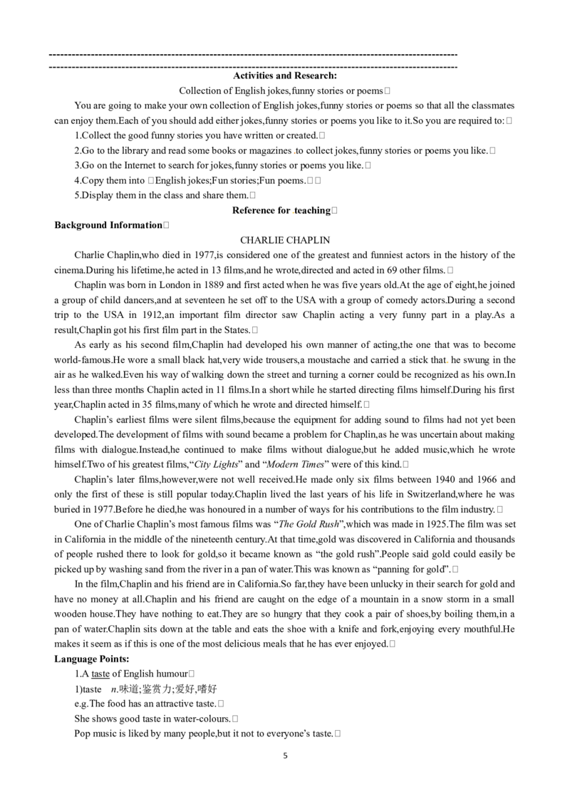 Unit3AtasteofEnglishhumourPeriod1Reading优秀教案（人教版必修4）(1)_教资初高中_教资面试2025教资面试备考资料合集_教资面试资料合集_2025教资面试资料_25上教资面试-小学资料包