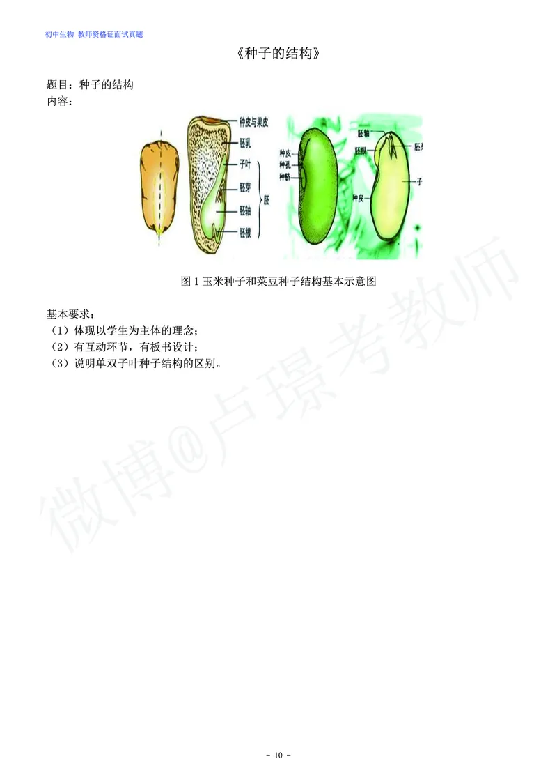 初中生物教师资格证面试练习题_教资初高中_教资面试2025教资面试备考资料合集_教资面试资料合集_4、教资面试真题汇总_学科面试真题及答案_卢姨汇总版