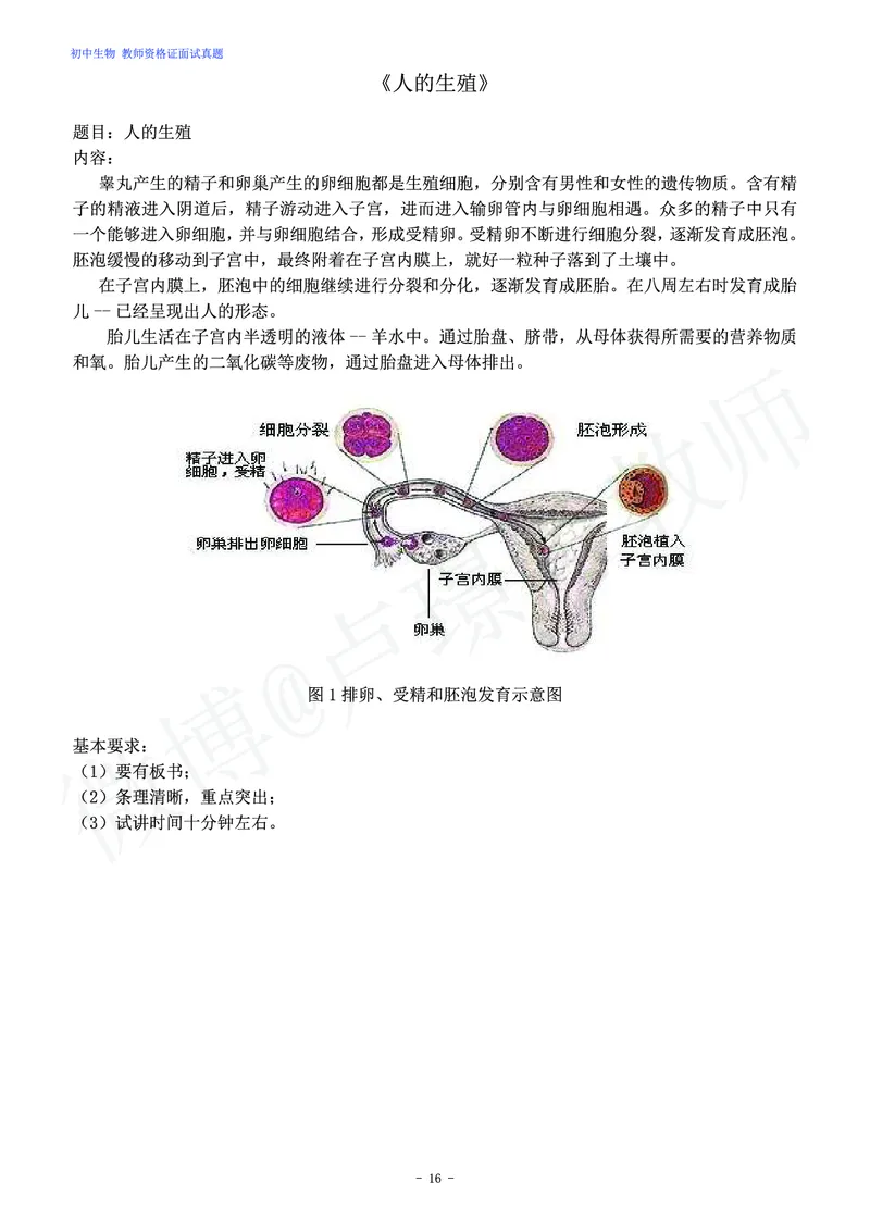 初中生物教师资格证面试练习题_教资初高中_教资面试2025教资面试备考资料合集_教资面试资料合集_4、教资面试真题汇总_学科面试真题及答案_卢姨汇总版