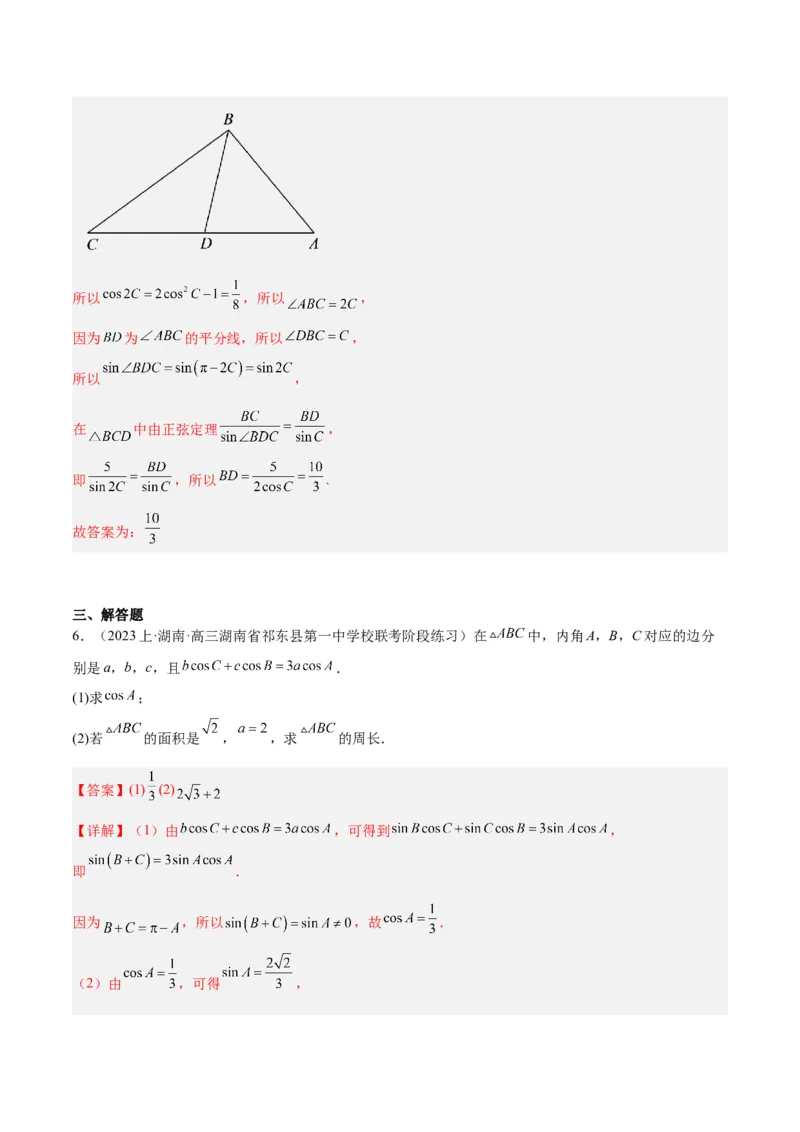 专题3.3解三角形（解析版）_2.2025数学总复习_2024年新高考资料_2.2024二轮复习_高频考点解密2024年高考数学二轮复习高频考点追踪与预测（新高考专用）