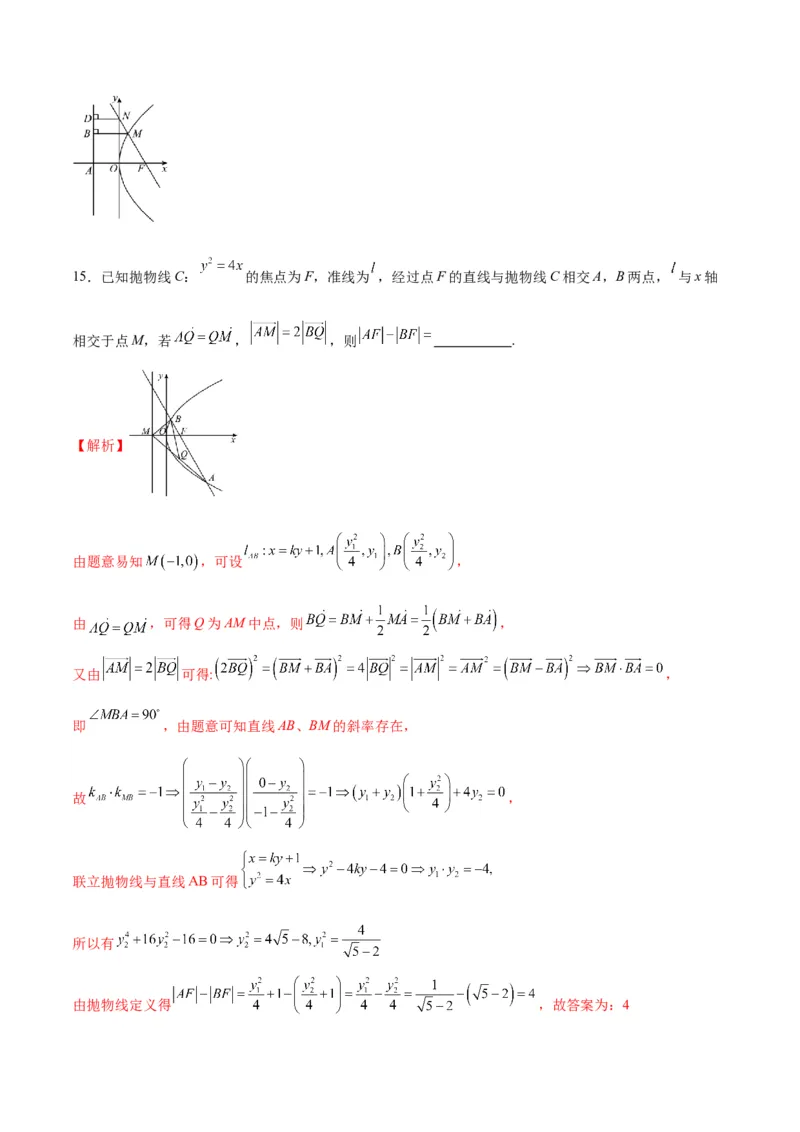 专题20抛物线中向量问题(解析版)_2.2025数学总复习_2024年新高考资料_3.2024专项复习_2024年新高考数学之圆锥曲线专项重难点突破练（新高考专用）