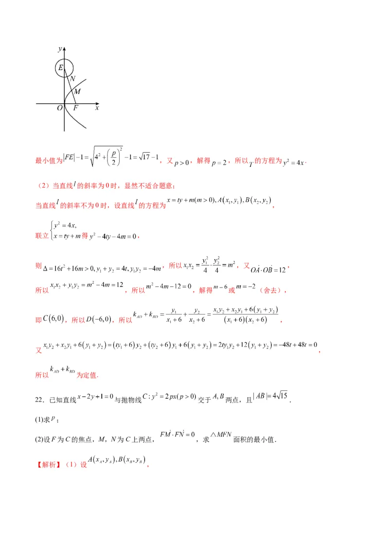 专题20抛物线中向量问题(解析版)_2.2025数学总复习_2024年新高考资料_3.2024专项复习_2024年新高考数学之圆锥曲线专项重难点突破练（新高考专用）