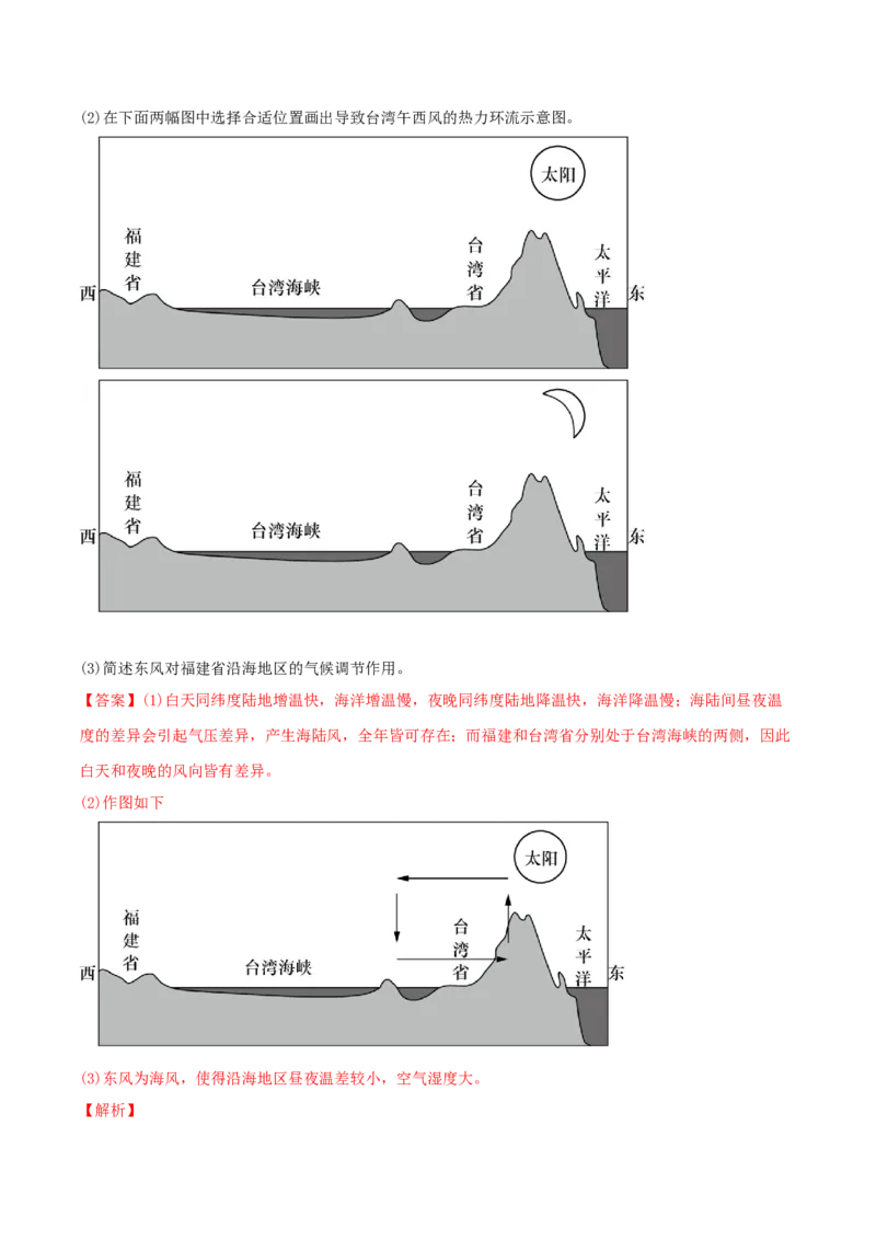 类型05热力环流和大气的水平运动（解析版）_9.2025地理总复习_2023年新高考复习资料_专项复习_2023年高考地理实践力之图形绘制或填涂类题型突破（新高考）