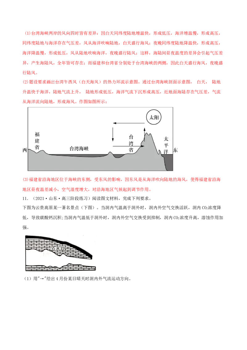 类型05热力环流和大气的水平运动（解析版）_9.2025地理总复习_2023年新高考复习资料_专项复习_2023年高考地理实践力之图形绘制或填涂类题型突破（新高考）