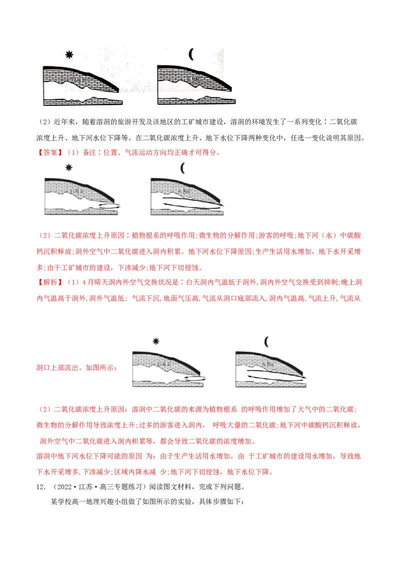 类型05热力环流和大气的水平运动（解析版）_9.2025地理总复习_2023年新高考复习资料_专项复习_2023年高考地理实践力之图形绘制或填涂类题型突破（新高考）