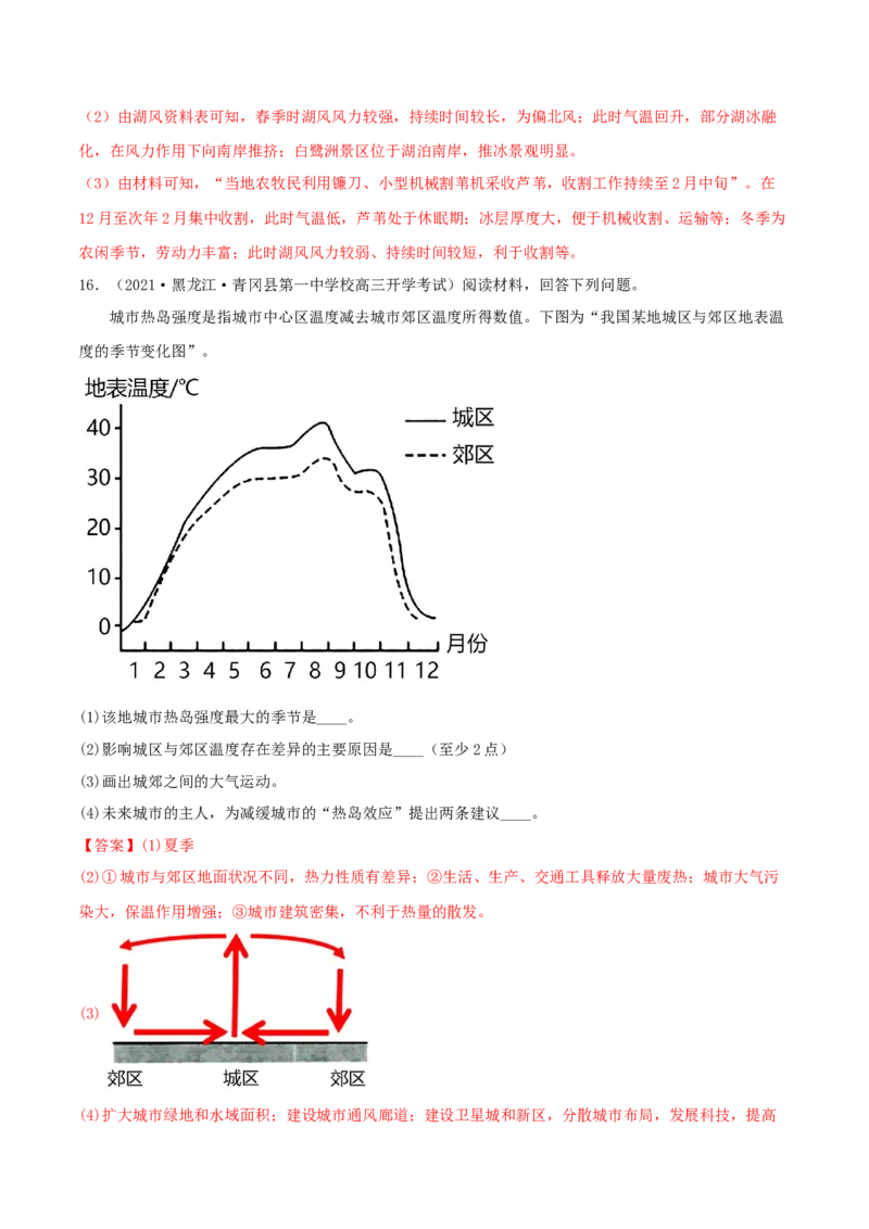 类型05热力环流和大气的水平运动（解析版）_9.2025地理总复习_2023年新高考复习资料_专项复习_2023年高考地理实践力之图形绘制或填涂类题型突破（新高考）