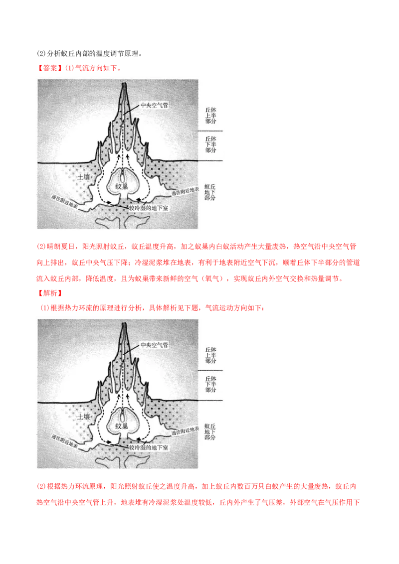 类型05热力环流和大气的水平运动（解析版）_9.2025地理总复习_2023年新高考复习资料_专项复习_2023年高考地理实践力之图形绘制或填涂类题型突破（新高考）