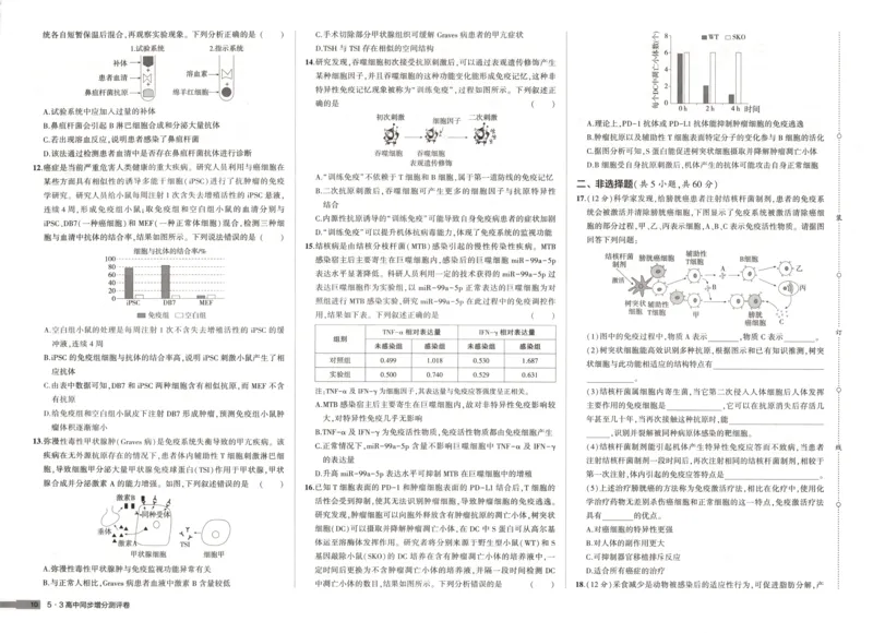 增分测评卷_2026版53五年高考三年模拟高中同步练习选择性必修一二三电子版3.25秋-高中53同步练习册_06.生物_53同步生物选修1RJ