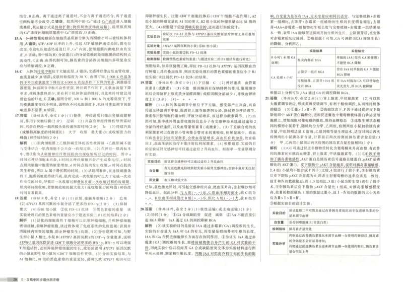 增分测评卷_2026版53五年高考三年模拟高中同步练习选择性必修一二三电子版3.25秋-高中53同步练习册_06.生物_53同步生物选修1RJ